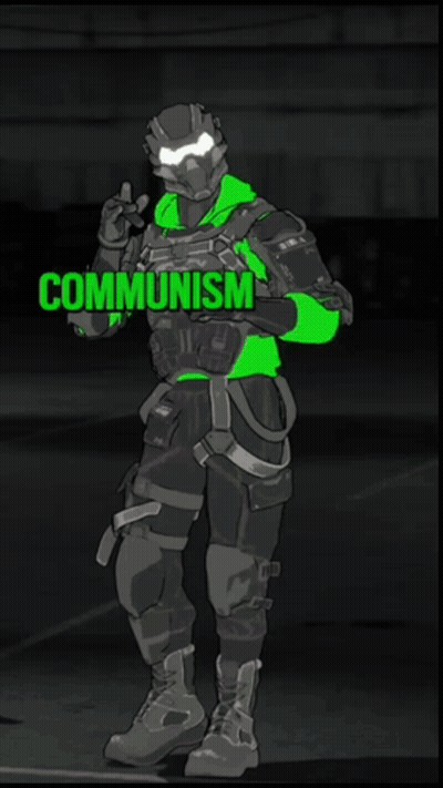 A Poster That Says Communism Was Actually Kinda Tight With A Robot GIF