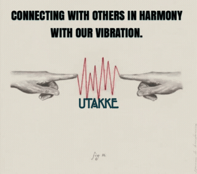 A Poster That Says Connecting With Others In Harmony With Our Vibration On It GIF