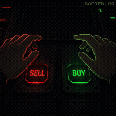 A Poster That Says Decision Made With A Skull And A Buy Button GIF