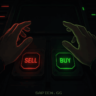 A Poster That Says Decision Made With Two Hands Holding Buttons GIF