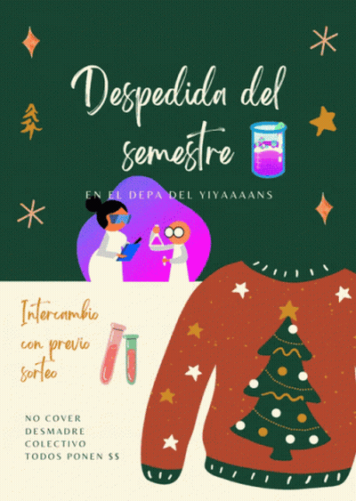 A Poster That Says Despedida Del Semestre On The Top GIF