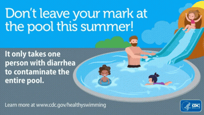 A Poster That Says ' Do N't Leave Your Mark At The Pool This Summer ' GIF
