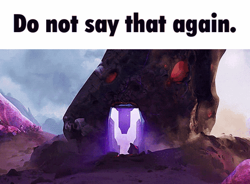 A Poster That Says Do Not Say That Again With A Picture Of A Monster GIF
