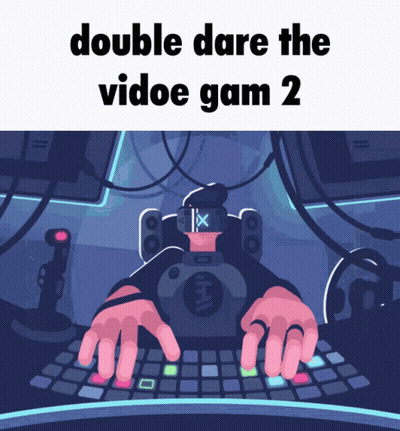 A Poster That Says Double Dare The Vidoe Game 2 GIF