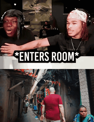 A Poster That Says " Enters Room " On The Top GIF