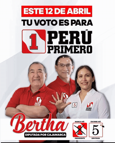 A Poster That Says " Este 12 De Abril Tu Voto Es Para 1 Peru Primero " GIF