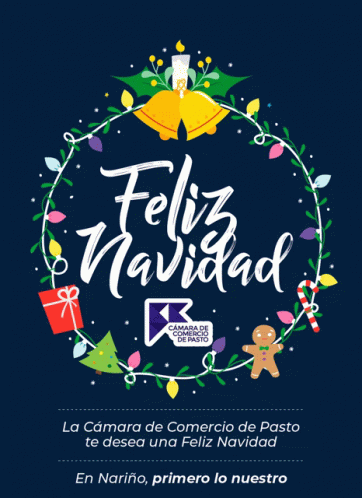 A Poster That Says Feliz Navidad In A Circle GIF