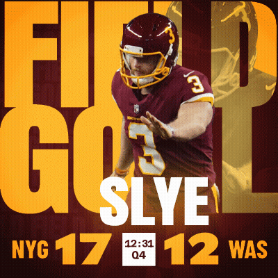 A Poster That Says " Field Go Slye Nyc 17 12 Was " GIF