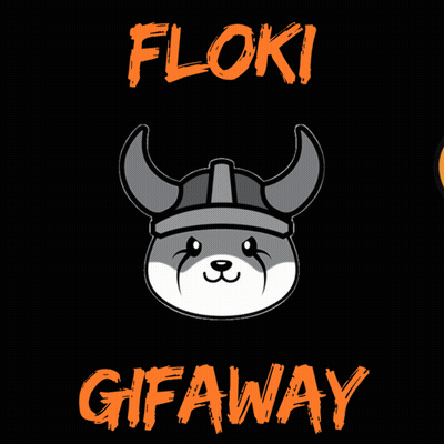 A Poster That Says Floki Gifaway With Two Dogs Wearing Viking Helmets GIF
