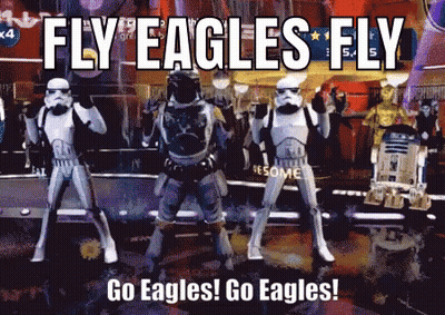 A Poster That Says Fly Eagles Fly And Go Eagles Go Eagles GIF
