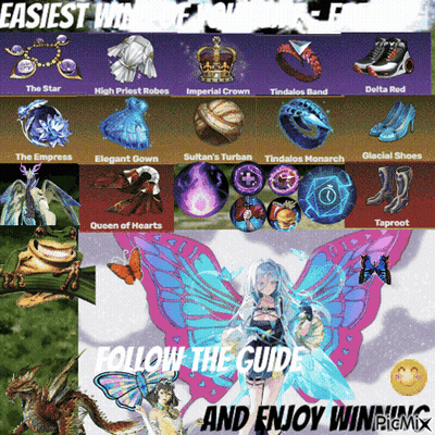A Poster That Says ' Follow The Guide And Enjoy Winning ' On The Bottom GIF