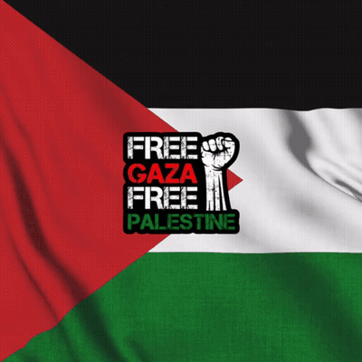 A Poster That Says Free Gaza Free Palestine On It GIF