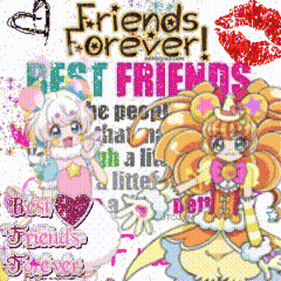 A Poster That Says " Friends Forever " And " Best Friends " GIF