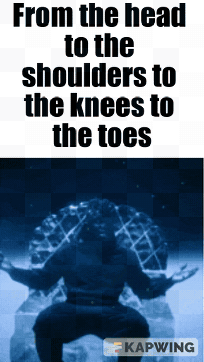 A Poster That Says From The Head To The Shoulders To The Knees To The Toes On It GIF