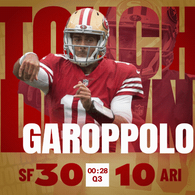 A Poster That Says Garoppolo Sf30 10 Ari GIF