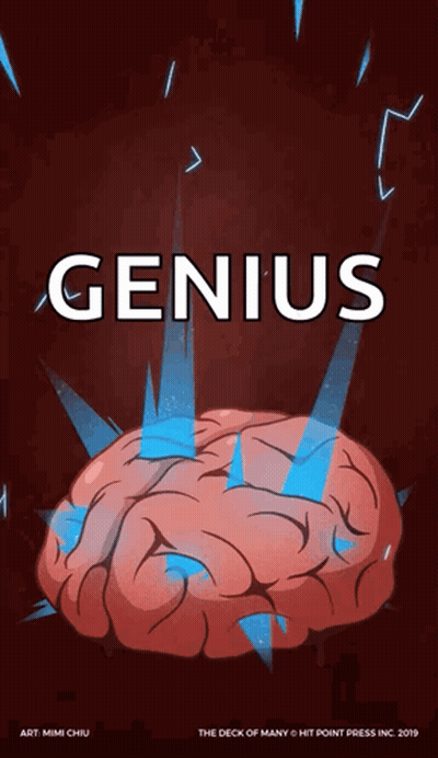 A Poster That Says Genius On It With A Brain GIF