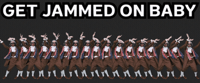 A Poster That Says " Get Jammed On Baby " GIF
