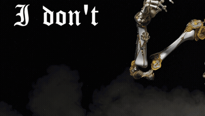 A Poster That Says Give A Fuck With A Skeleton On It GIF