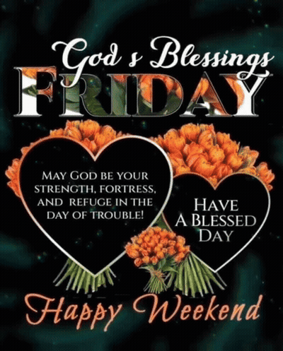 A Poster That Says " God 'S Blessings Friday " GIF