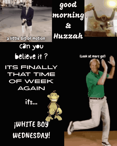 A Poster That Says Good Morning And Huzzah GIF