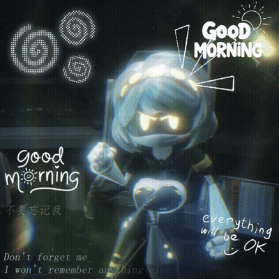 A Poster That Says Good Morning With A Robot GIF