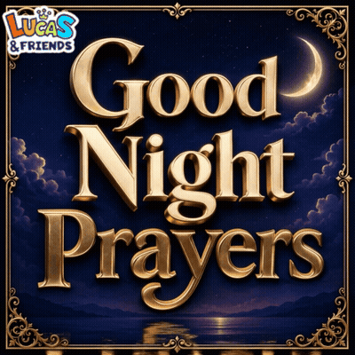 A Poster That Says Good Night Prayers With A Crescent Moon In The Background GIF