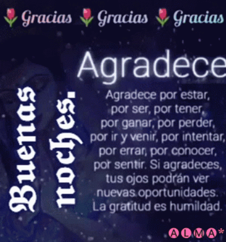 A Poster That Says Gracias Gracias Gracias Buenas Noches GIF