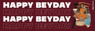 A Poster That Says Happy Beyday With A Picture Of A Woman 'S Face GIF