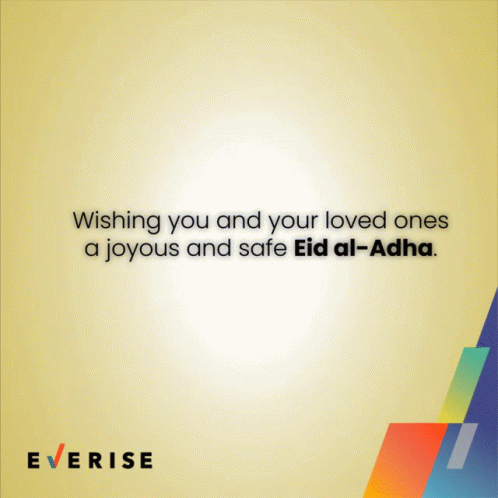 A Poster That Says " Happy Eid Al-Adha " With A Crescent Moon GIF