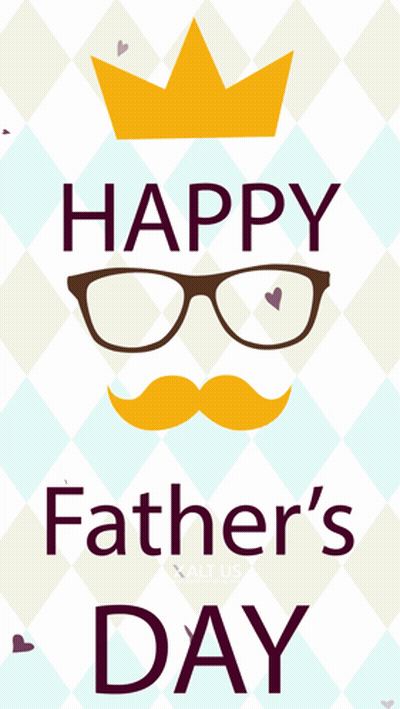 A Poster That Says Happy Father 'S Day With Glasses And A Mustache GIF