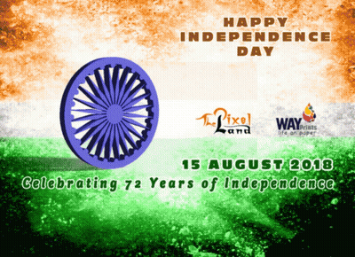 A Poster That Says Happy Independence Day And Celebrates 72 Years Of Independence GIF