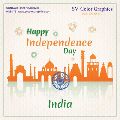A Poster That Says Happy Independence Day India With Buildings And Fireworks GIF