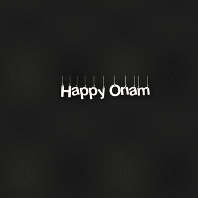A Poster That Says Happy Onam With A Cartoon Of People Dancing GIF