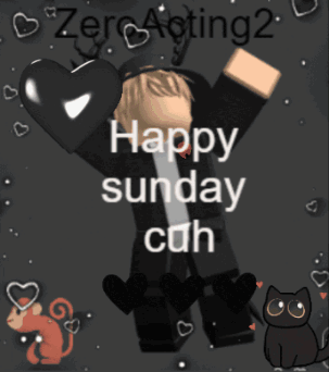 A Poster That Says Happy Sunday Cuh With A Monkey And Cat GIF