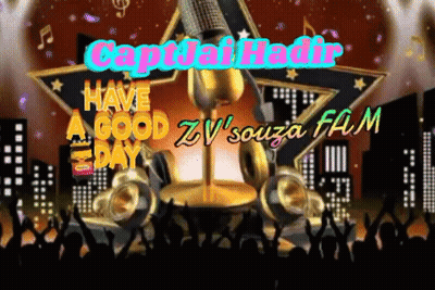 A Poster That Says Have A Good Day With A Microphone GIF