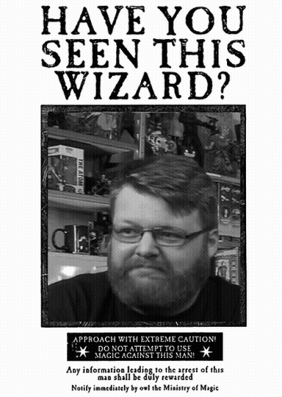 A Poster That Says Have You Seen This Wizard With A Picture Of A Man GIF
