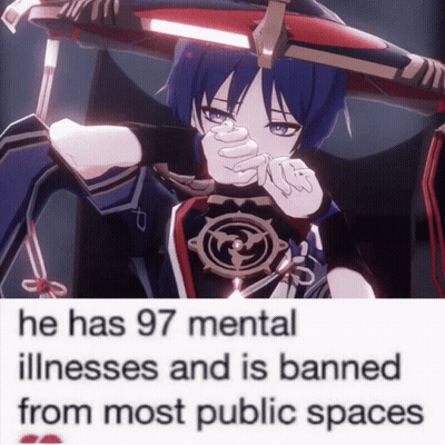 A Poster That Says He Has 97 Mental Illnesses And Is Banned From Most Public Spaces On It GIF