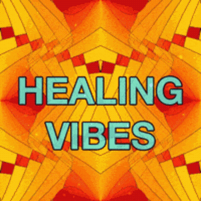 A Poster That Says Healing Vibes On It GIF