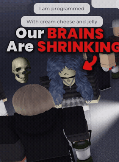 A Poster That Says I Am Programmed With Cream Cheese And Jelly GIF