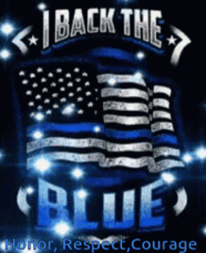 A Poster That Says I Back The Blue GIF
