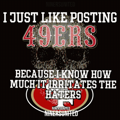 a poster that says i just like posting 49ers