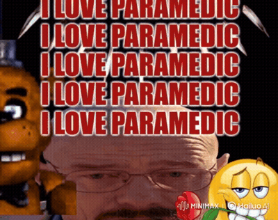 A Poster That Says I Love Paramedic With A Smiley Face In The Corner GIF