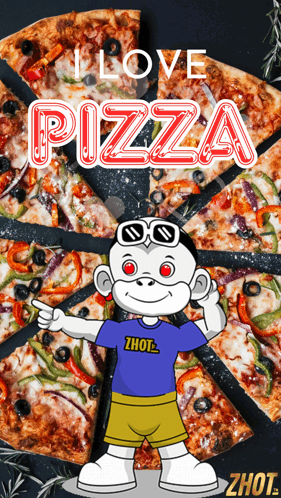A Poster That Says I Love Pizza GIF