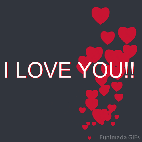 A Poster That Says I Love You With Red Hearts On It GIF