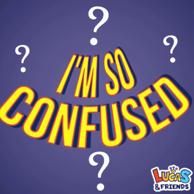 A Poster That Says I 'M So Confused On A Purple Background GIF