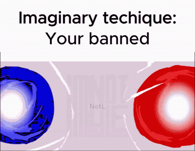 A Poster That Says Imaginary Technique Your Banned On It GIF
