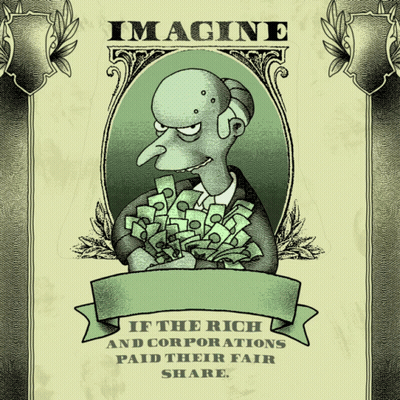 A Poster That Says Imagine If The Rich And Corporations Paid Their Share GIF