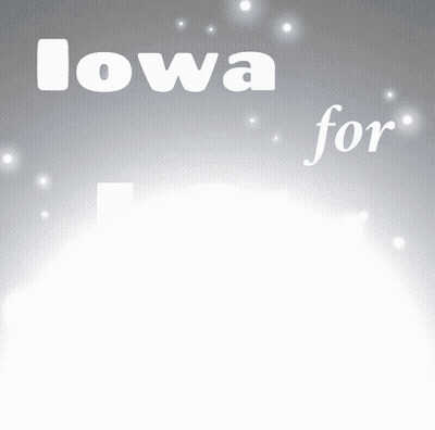 A Poster That Says Iowa For 2020 With A Globe In The Middle GIF