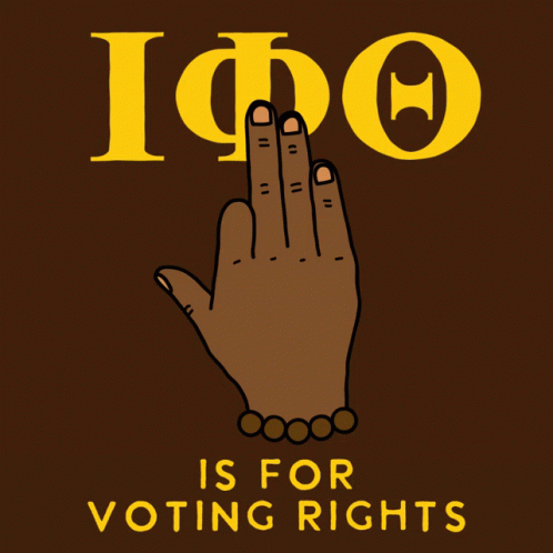 A Poster That Says " Is For Voting Rights " With A Hand GIF