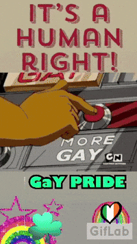 A Poster That Says ' It 'S A Human Right ! ' On It GIF